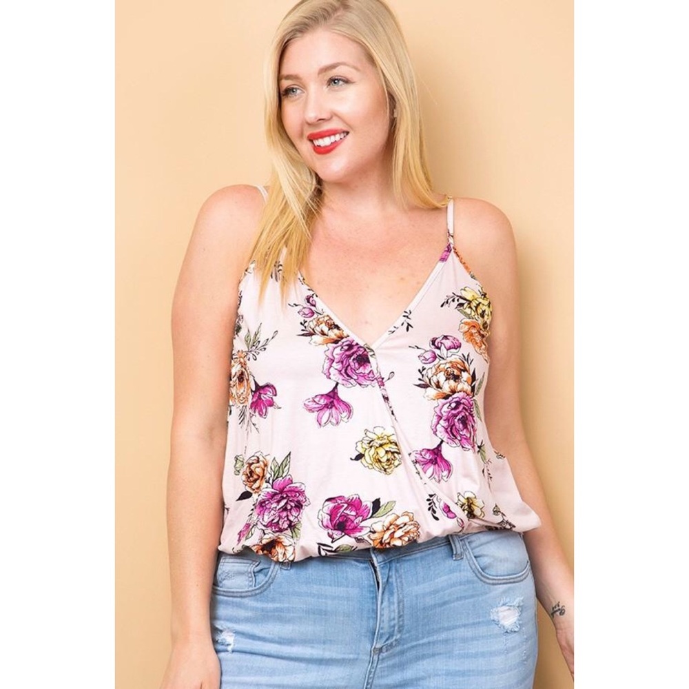Blush Floral V-Neck Cami